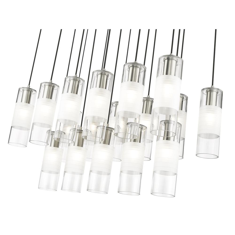 Alton 17 Light Linear Chandelier, Clear+Frosted. Picture 4
