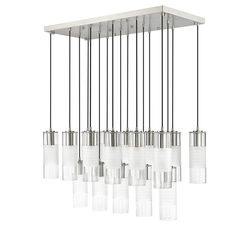 Alton 17 Light Linear Chandelier, Clear+Frosted. Picture 5