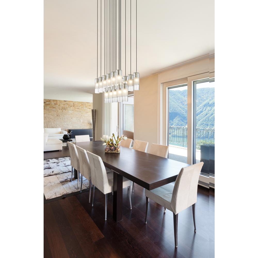 Alton 17 Light Linear Chandelier, Clear+Frosted. Picture 7