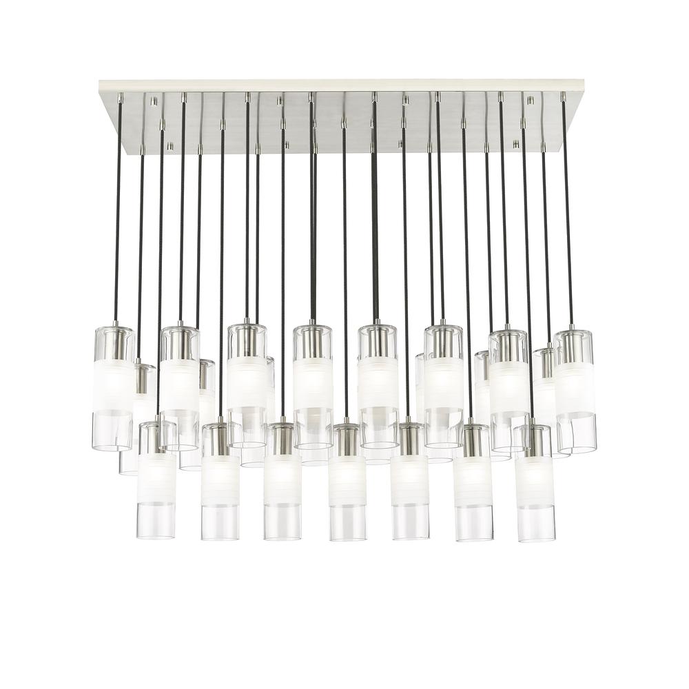 Alton 23 Light Linear Chandelier, Clear+Frosted. Picture 2