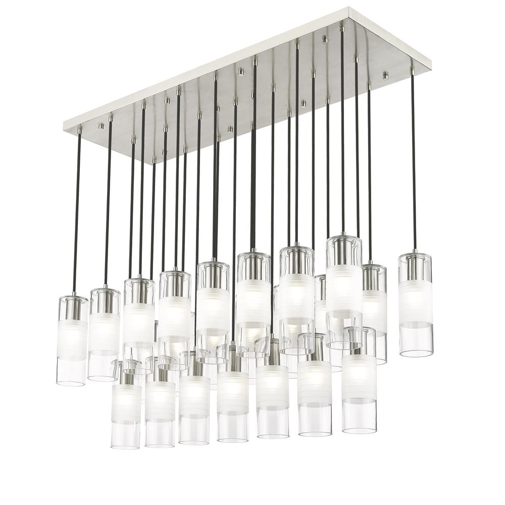Alton 23 Light Linear Chandelier, Clear+Frosted. Picture 3