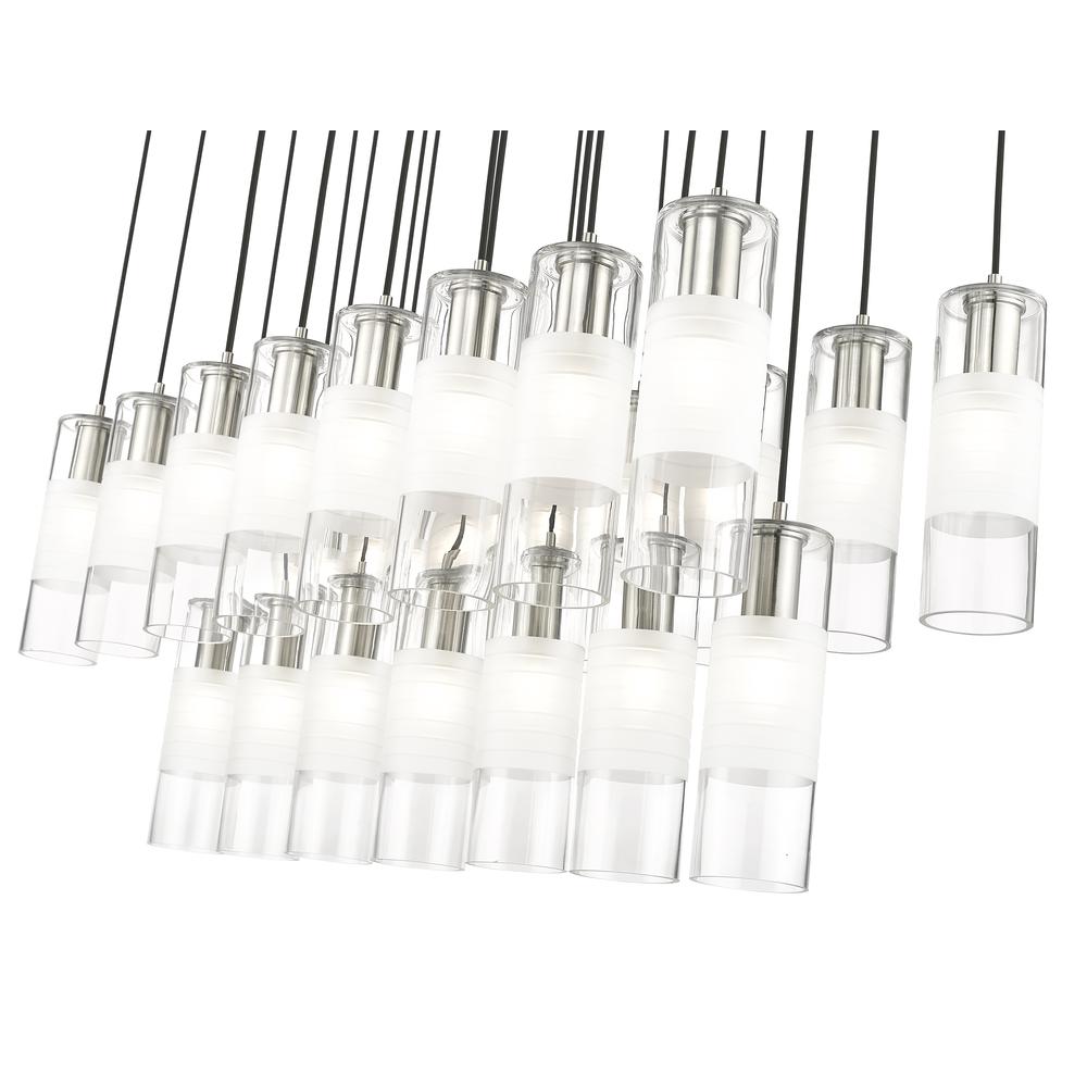 Alton 23 Light Linear Chandelier, Clear+Frosted. Picture 4