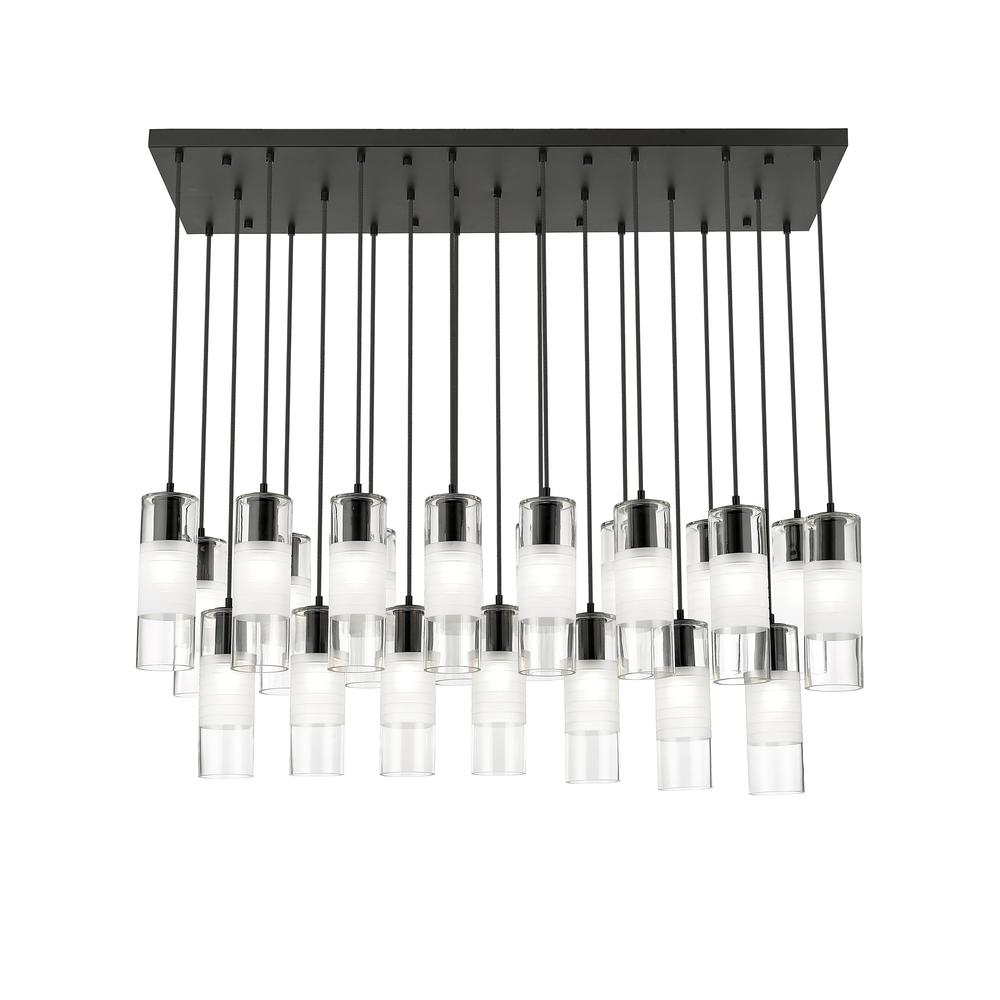 Alton 23 Light Linear Chandelier, Clear+Frosted. Picture 2