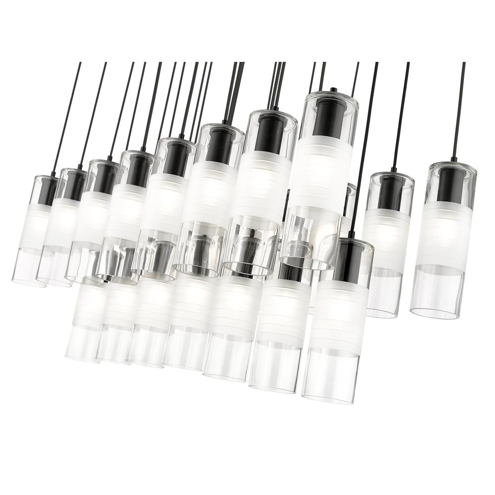 Alton 23 Light Linear Chandelier, Clear+Frosted. Picture 4