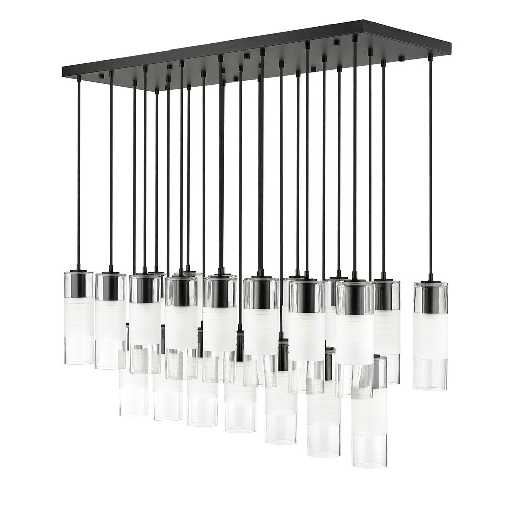 Alton 23 Light Linear Chandelier, Clear+Frosted. Picture 5