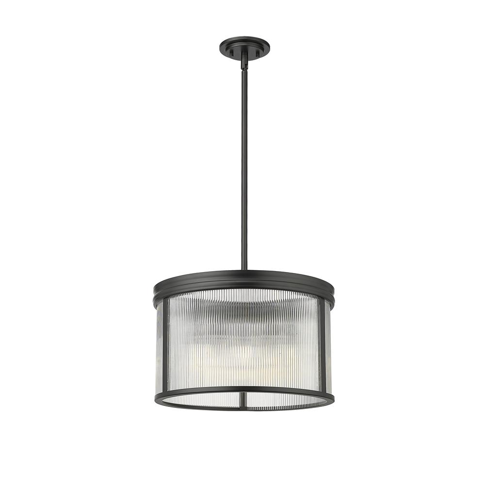 Carnaby 5 Light Pendant, Clear Ribbed. Picture 2