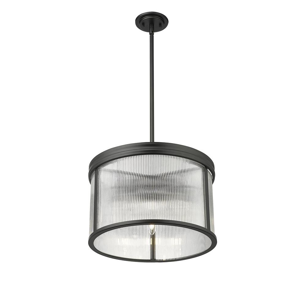 Carnaby 5 Light Pendant, Clear Ribbed. Picture 3