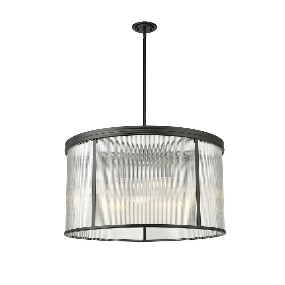 Carnaby 9 Light Chandelier, Clear Ribbed. Picture 2