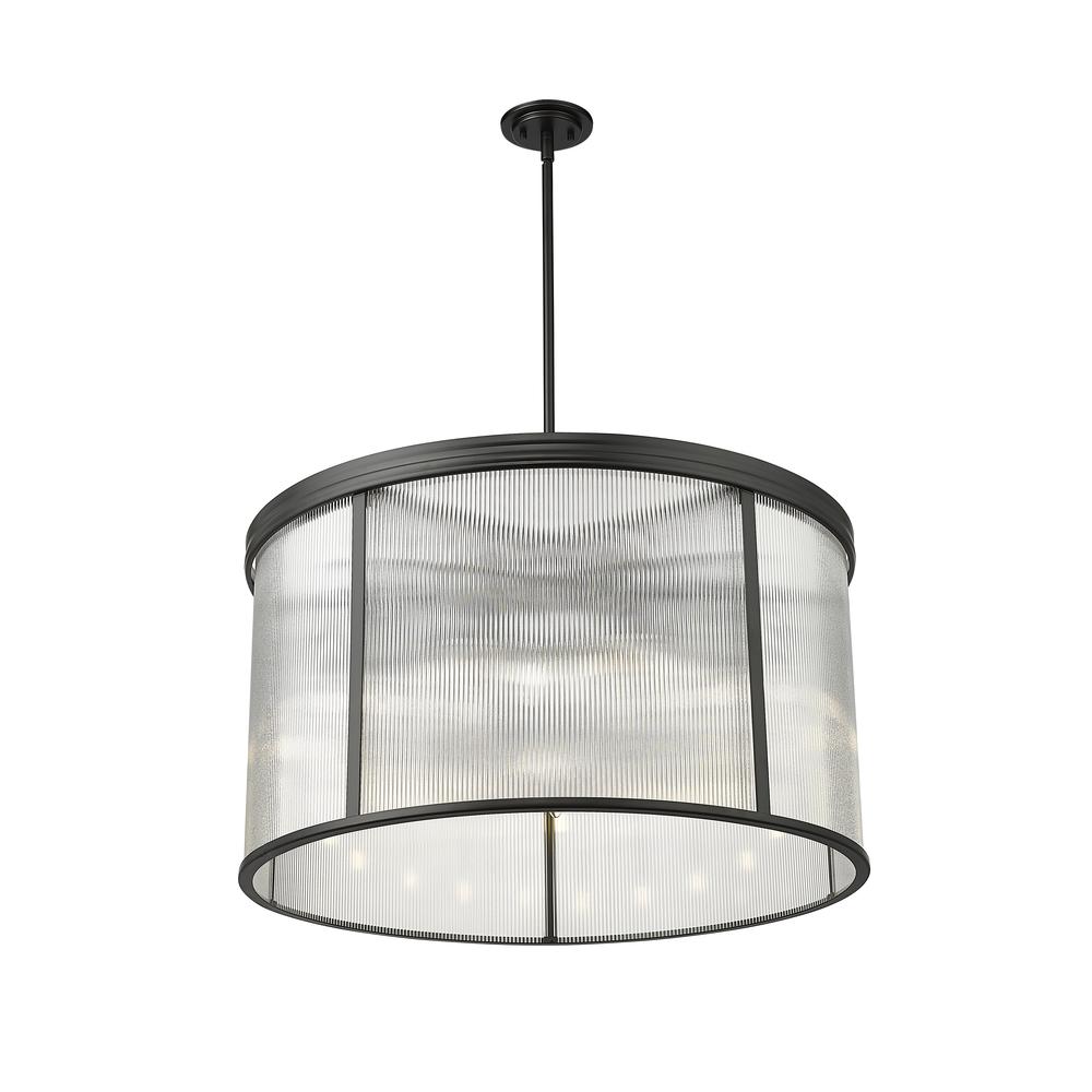 Carnaby 9 Light Chandelier, Clear Ribbed. Picture 3
