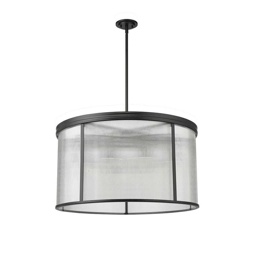 Carnaby 9 Light Chandelier, Clear Ribbed. Picture 5