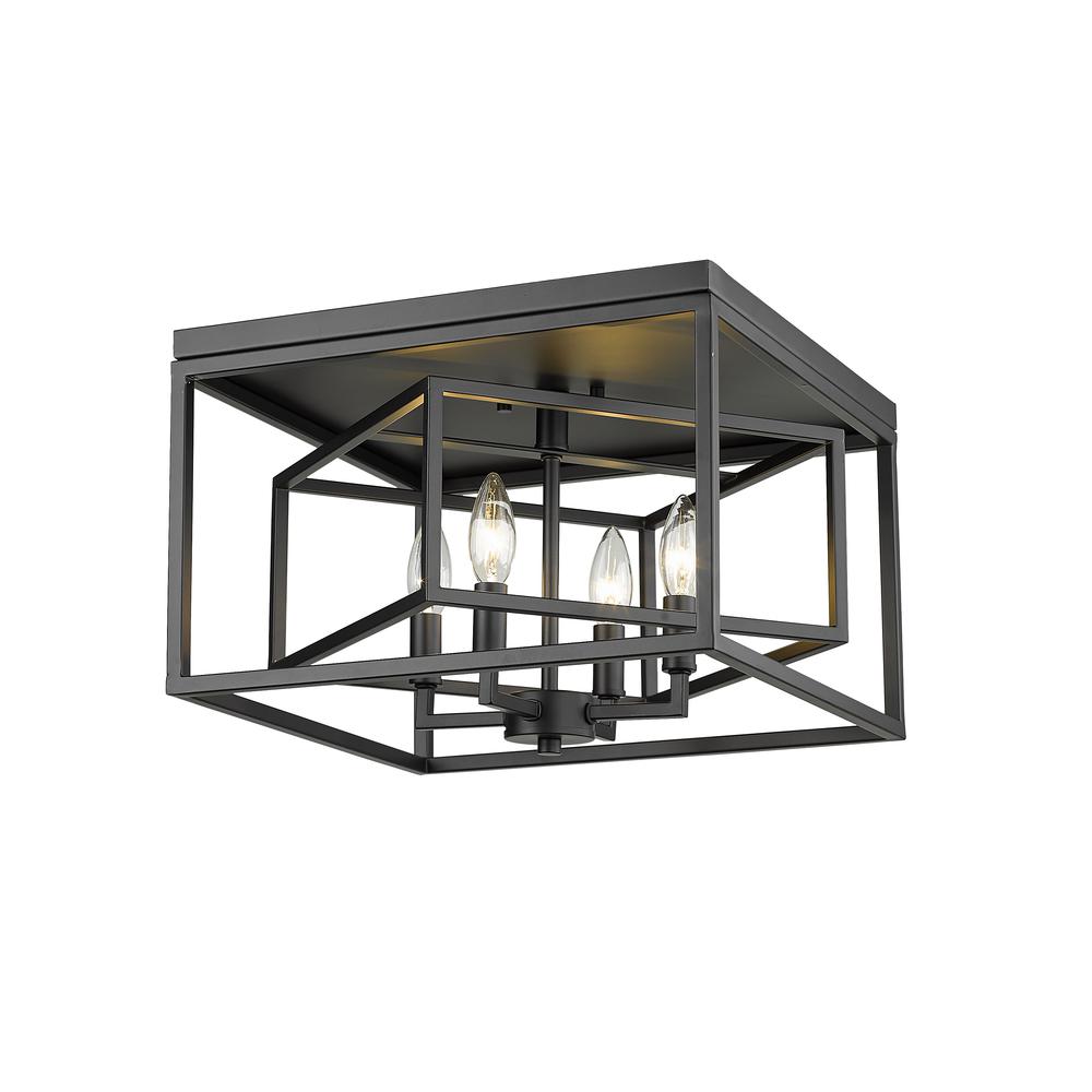Euclid - 10 Light Chandelier in Matte Black Frame. The main picture.