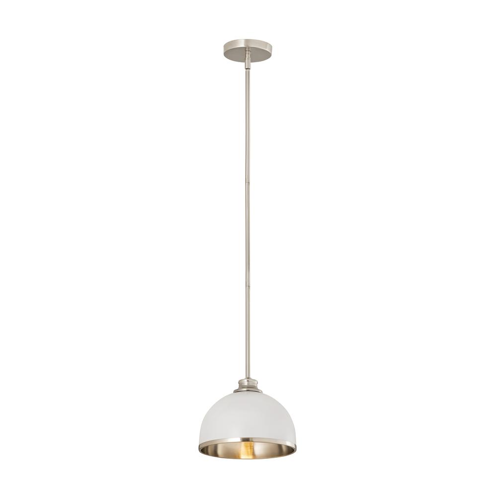 Kendall 5 Light Pendant in Brushed Nickel/White. Picture 3