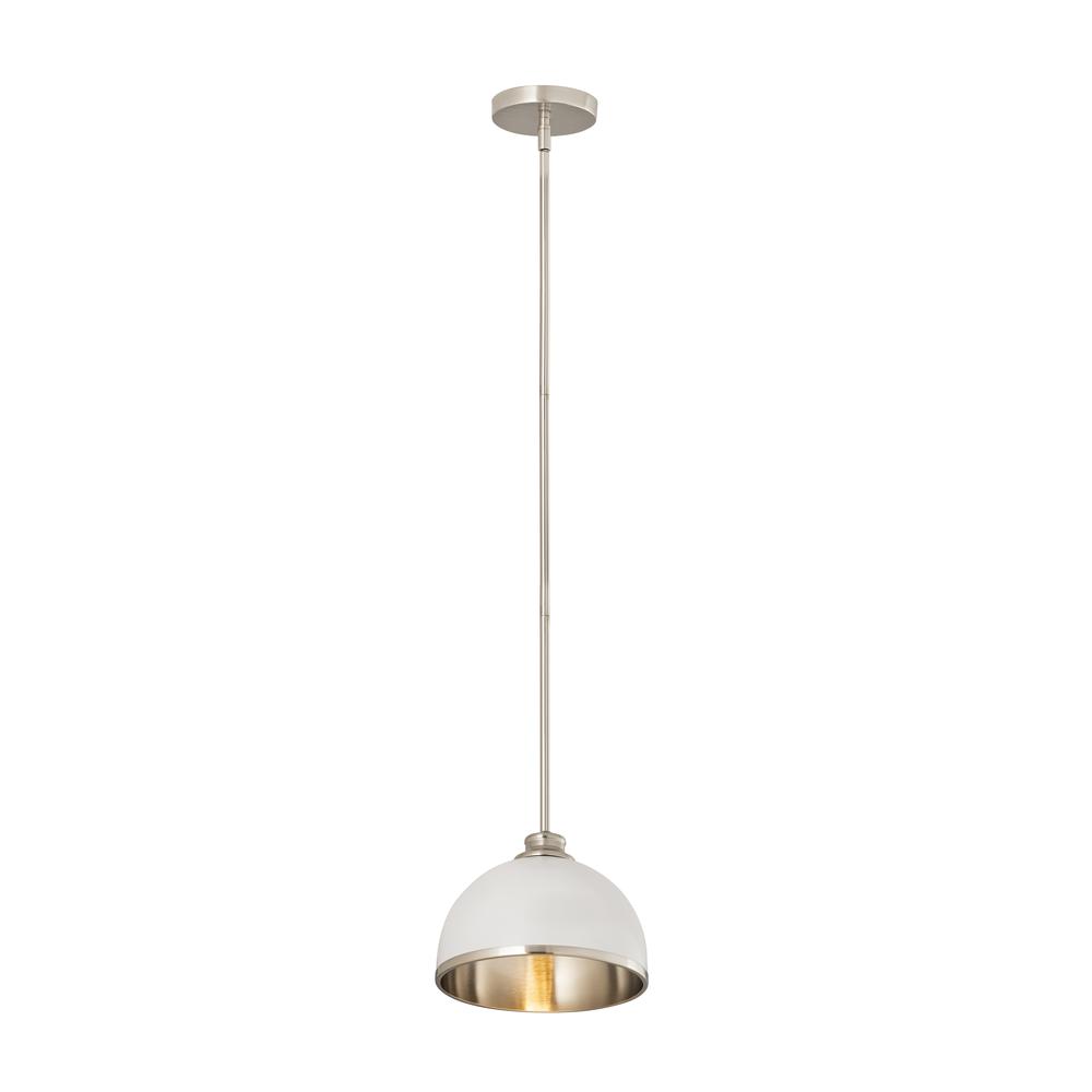 Kendall 5 Light Pendant in Brushed Nickel/White. Picture 4