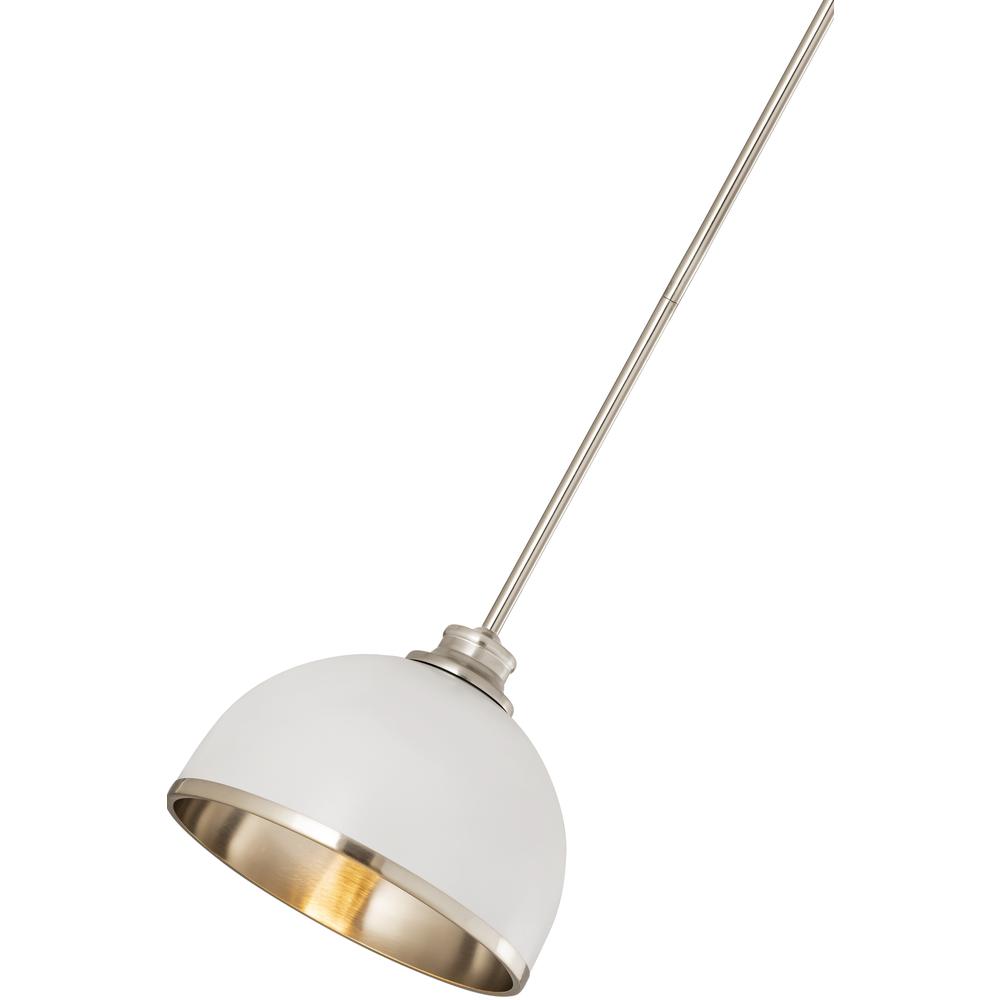 Kendall 5 Light Pendant in Brushed Nickel/White. Picture 5