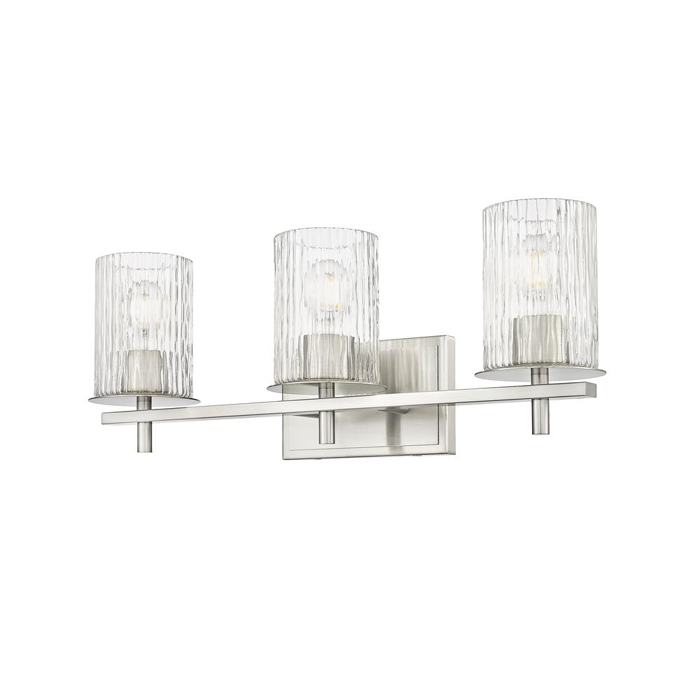 Grayson 3 Light Vanity, Clear + Etched Opal. Picture 2