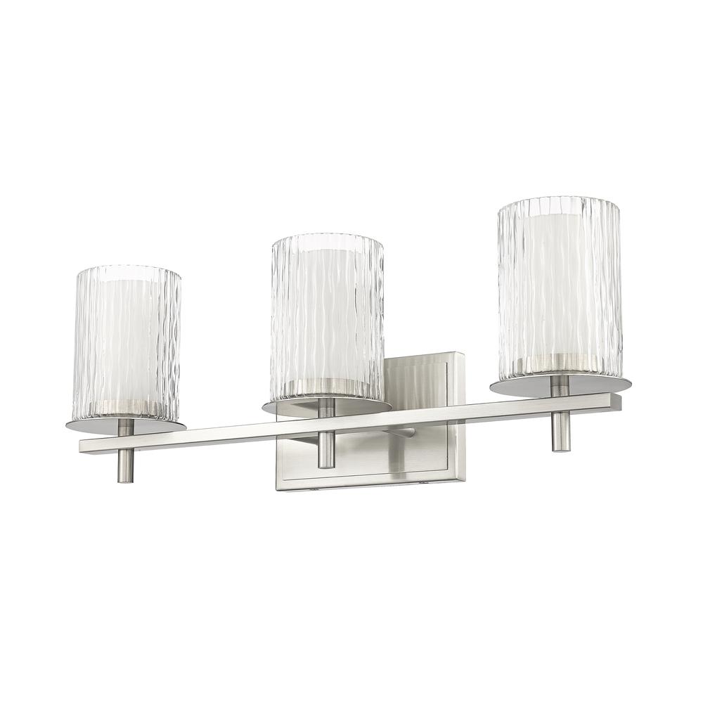 Grayson 3 Light Vanity, Clear + Etched Opal. Picture 5