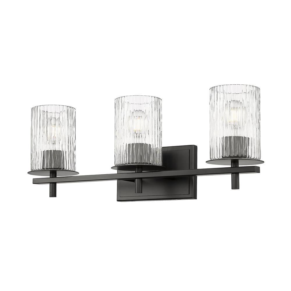Grayson 3 Light Vanity, Clear + Etched Opal. Picture 2