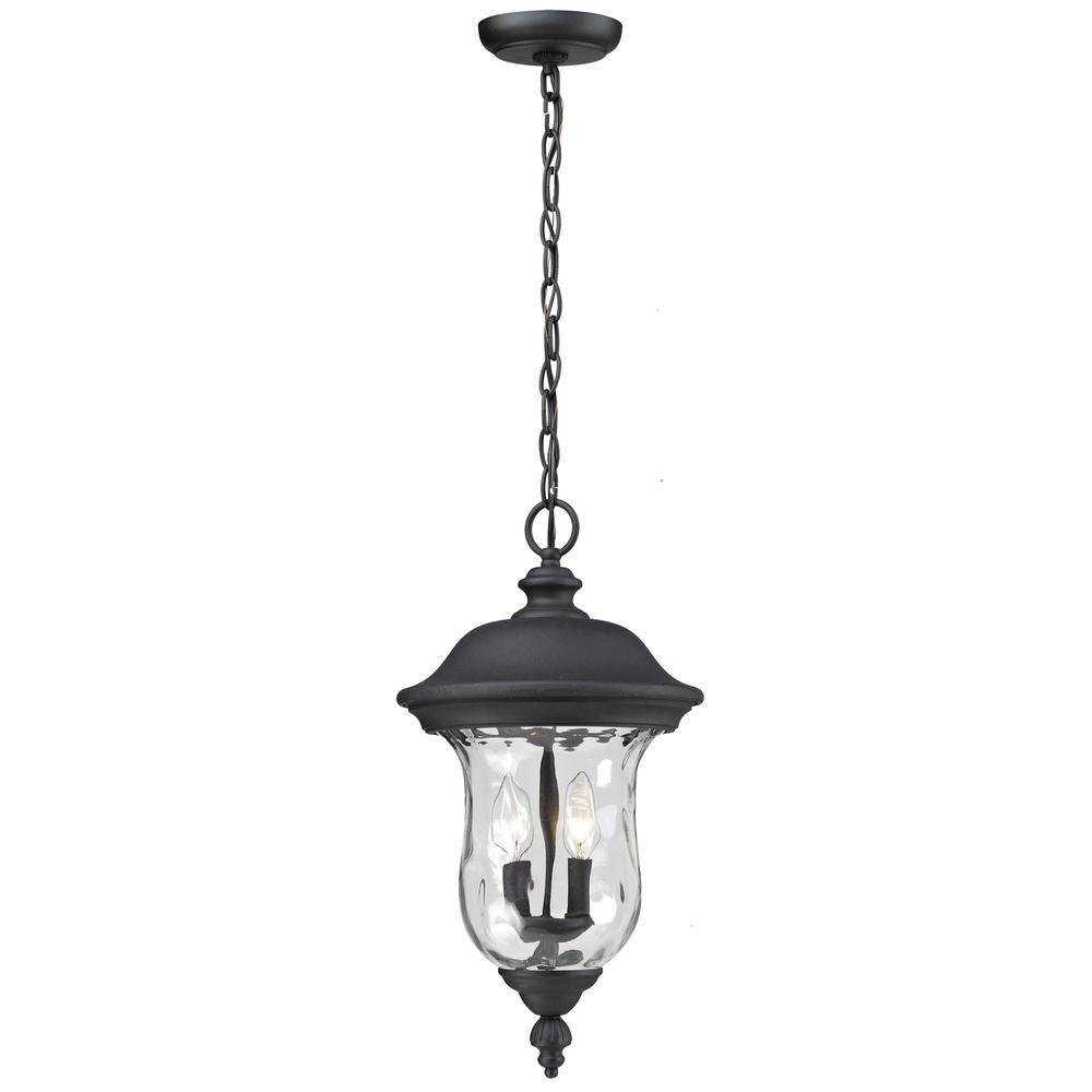 2 Light Outdoor Chain Mount Ceiling Fixture. Picture 1