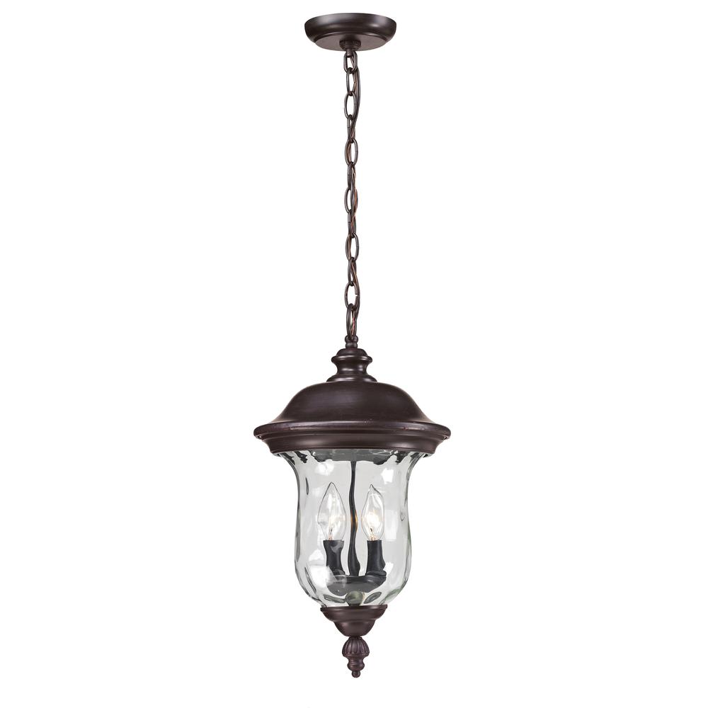 2 Light Outdoor Chain Mount Ceiling Fixture. Picture 1