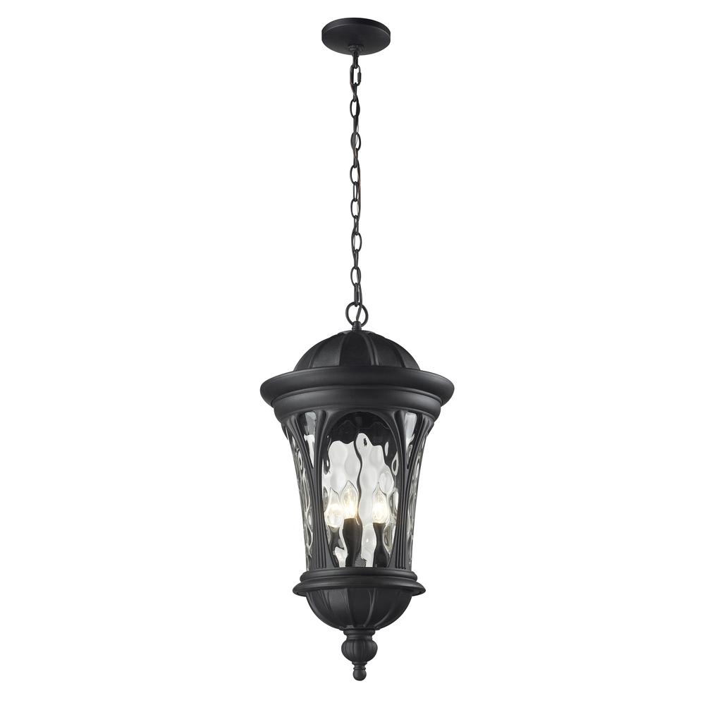 5 Light Outdoor Chain Mount Ceiling Fixture. Picture 1
