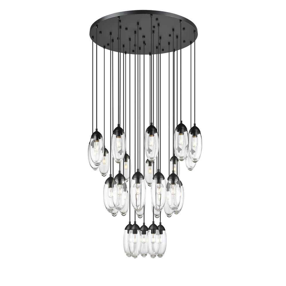 Katie 1 Light Chandelier with Matte Black Frame. Picture 1
