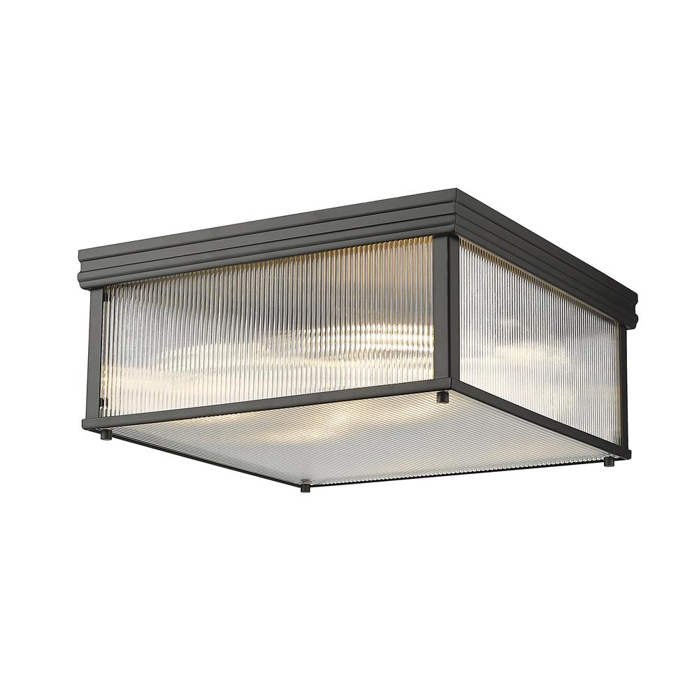 Carnaby 4 Light Flush Mount, Clear Ribbed. Picture 1