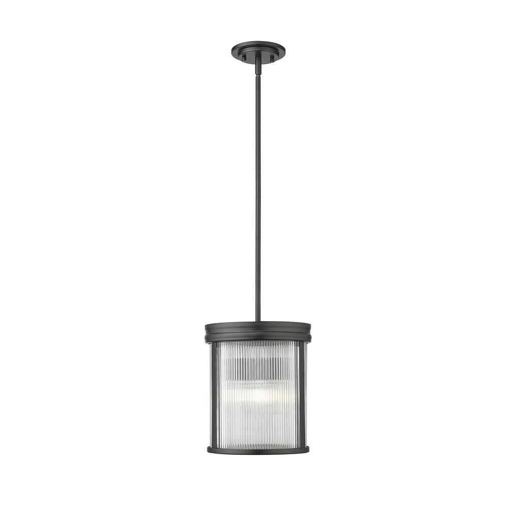 Carnaby 3 Light Pendant, Clear Ribbed. Picture 1