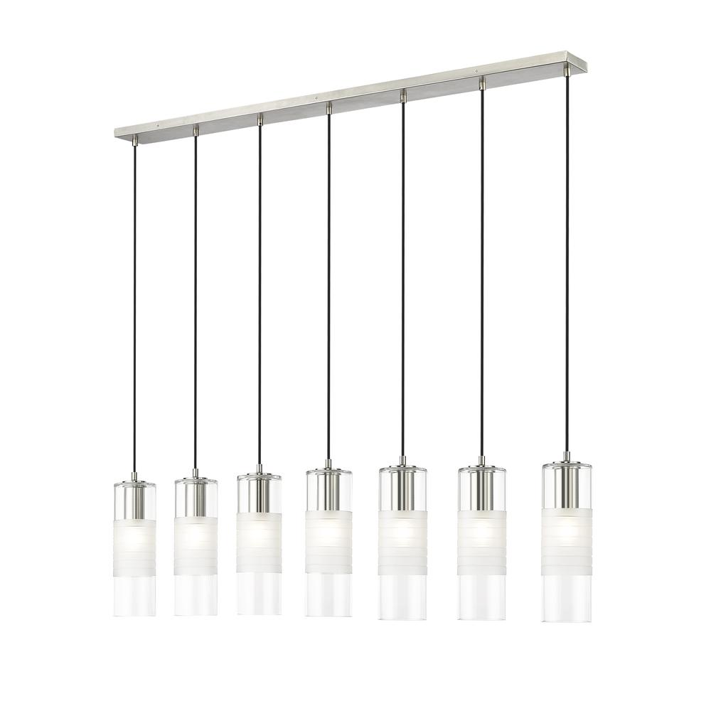 Alton 7 Light Linear Chandelier, Clear+Frosted. Picture 1