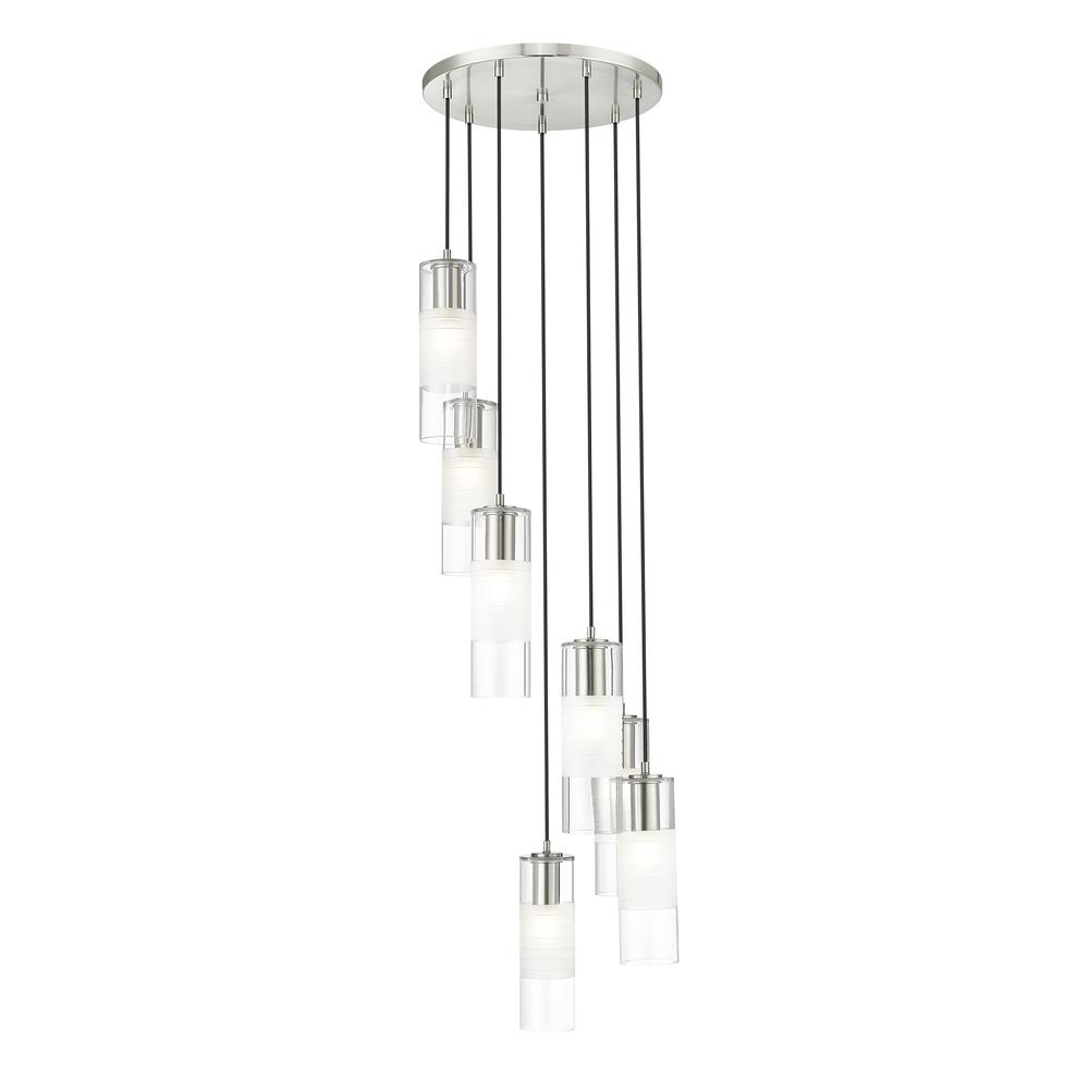 Alton 7 Light Chandelier, Clear+Frosted. Picture 1
