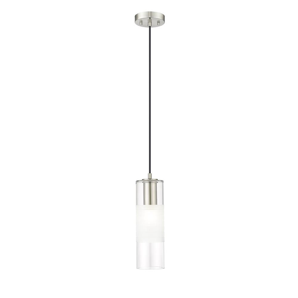 Alton 1 Light  Pendant, Clear+Frosted. Picture 1