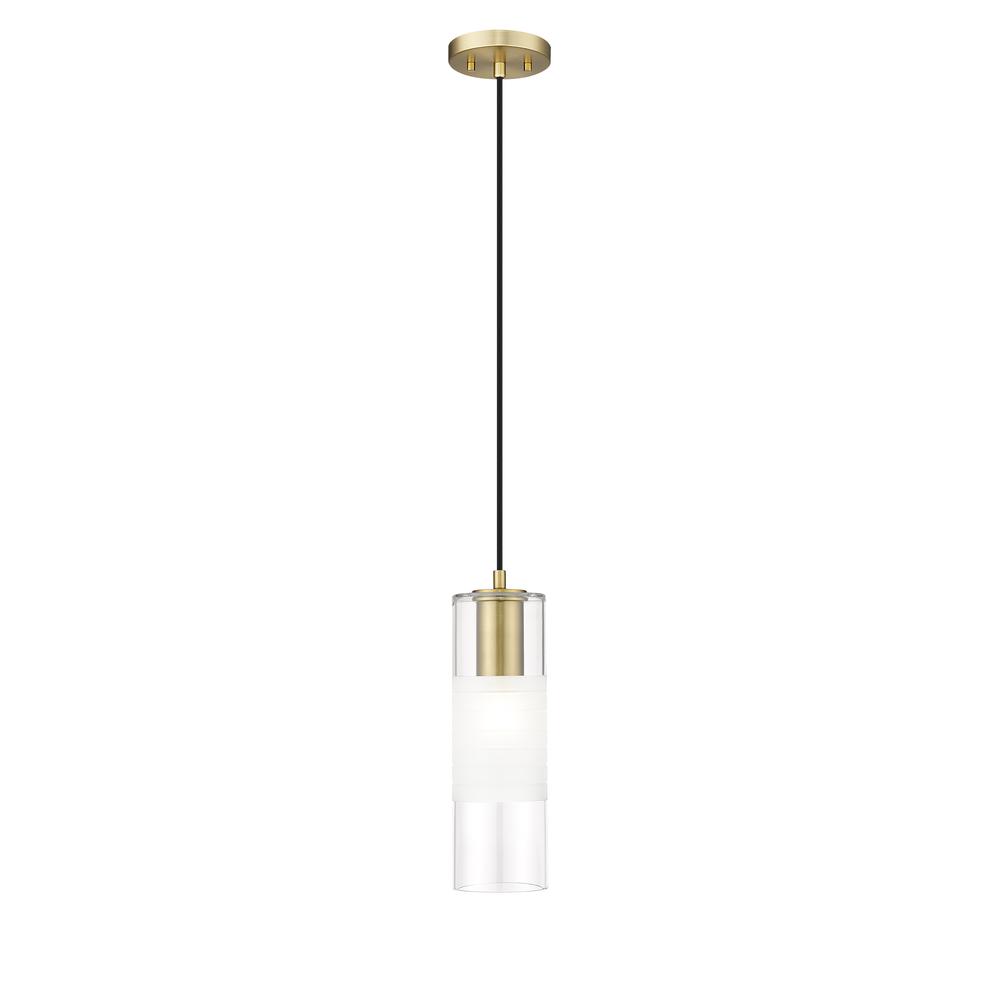 Alton 1 Light  Pendant, Clear+Frosted. Picture 1