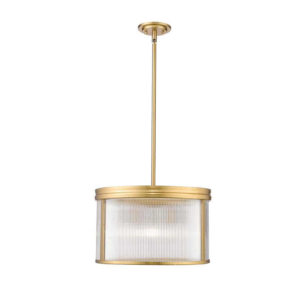 Carnaby 5 Light Pendant, Clear Ribbed. Picture 1