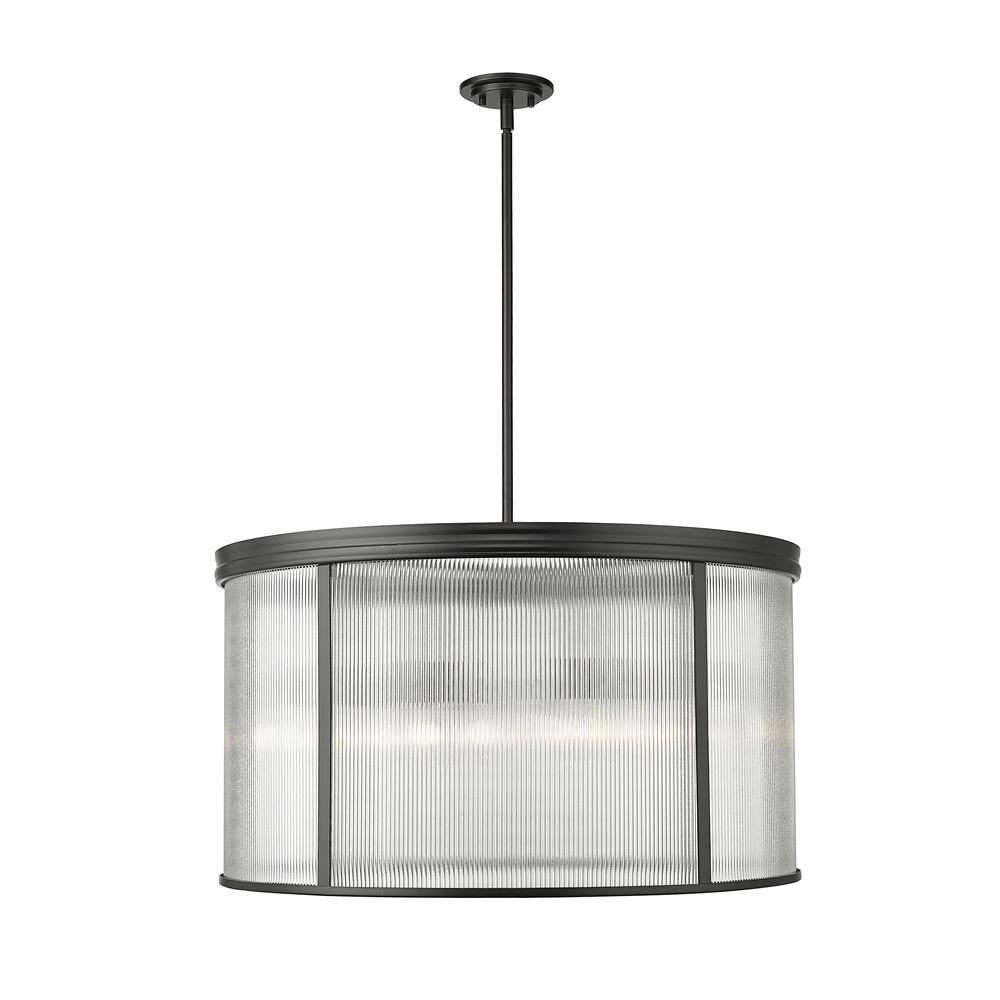 Carnaby 9 Light Chandelier, Clear Ribbed. Picture 1