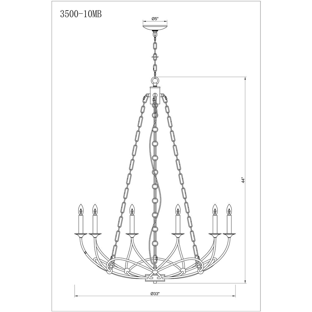 10 Light Chandelier. Picture 6