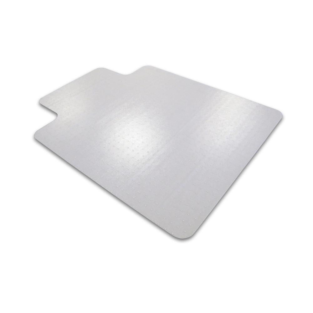 Cleartex Ultimat Chair Mat, Rectangular with Lip, Clear Polycarbonate, For Plush Pile Carpets (over 1/2"), Size 48" x 60". Picture 1