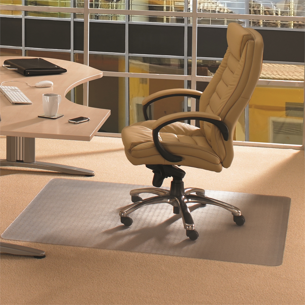Cleartex Advantagemat PVC Rectangular Chairmat for Low Pile Carpets 1/4" or less (48" X 79"). Picture 6