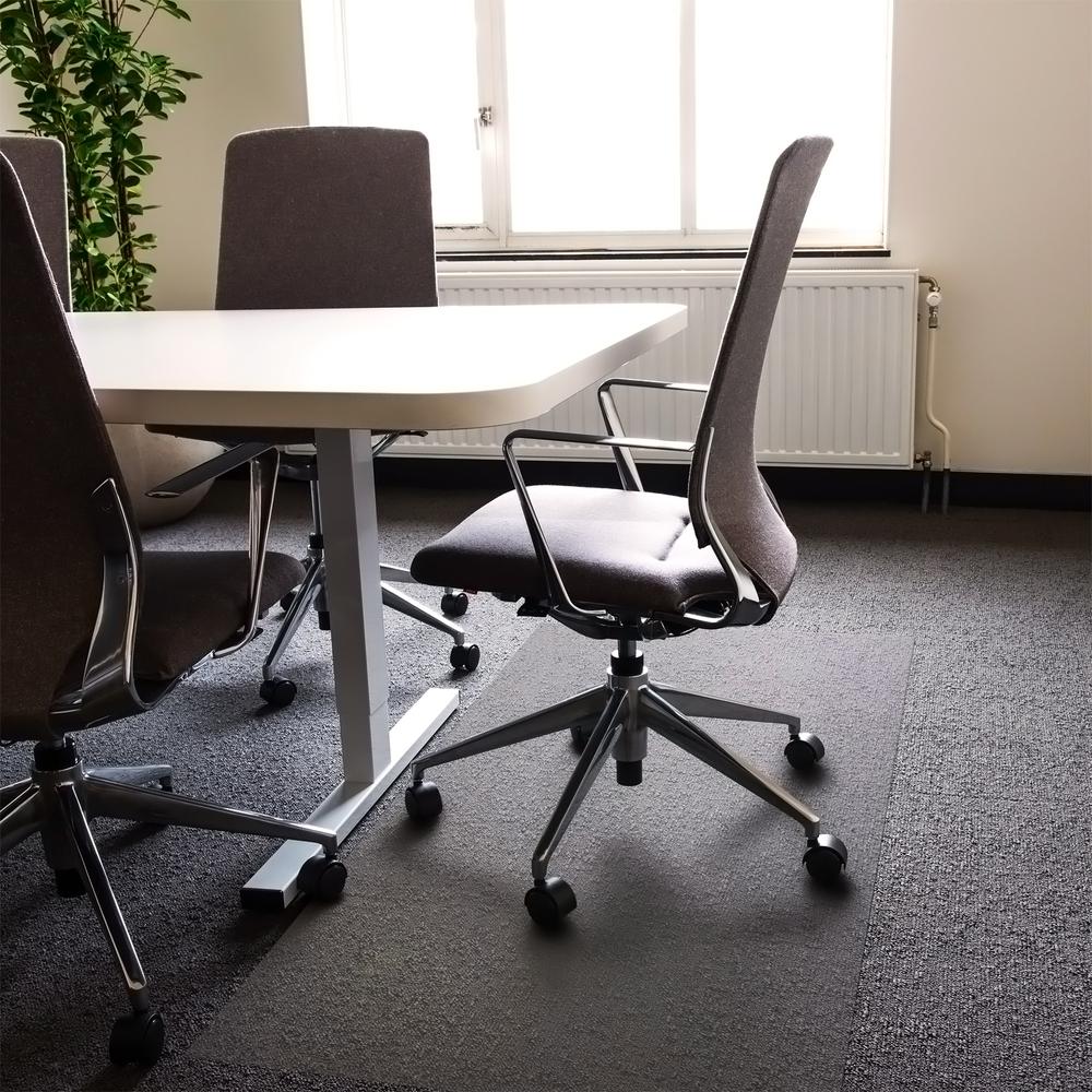 Cleartex XXL General Office Mat, Rectangular, Strong Polycarbonate, For Carpets, Size 60" x 79". Picture 1