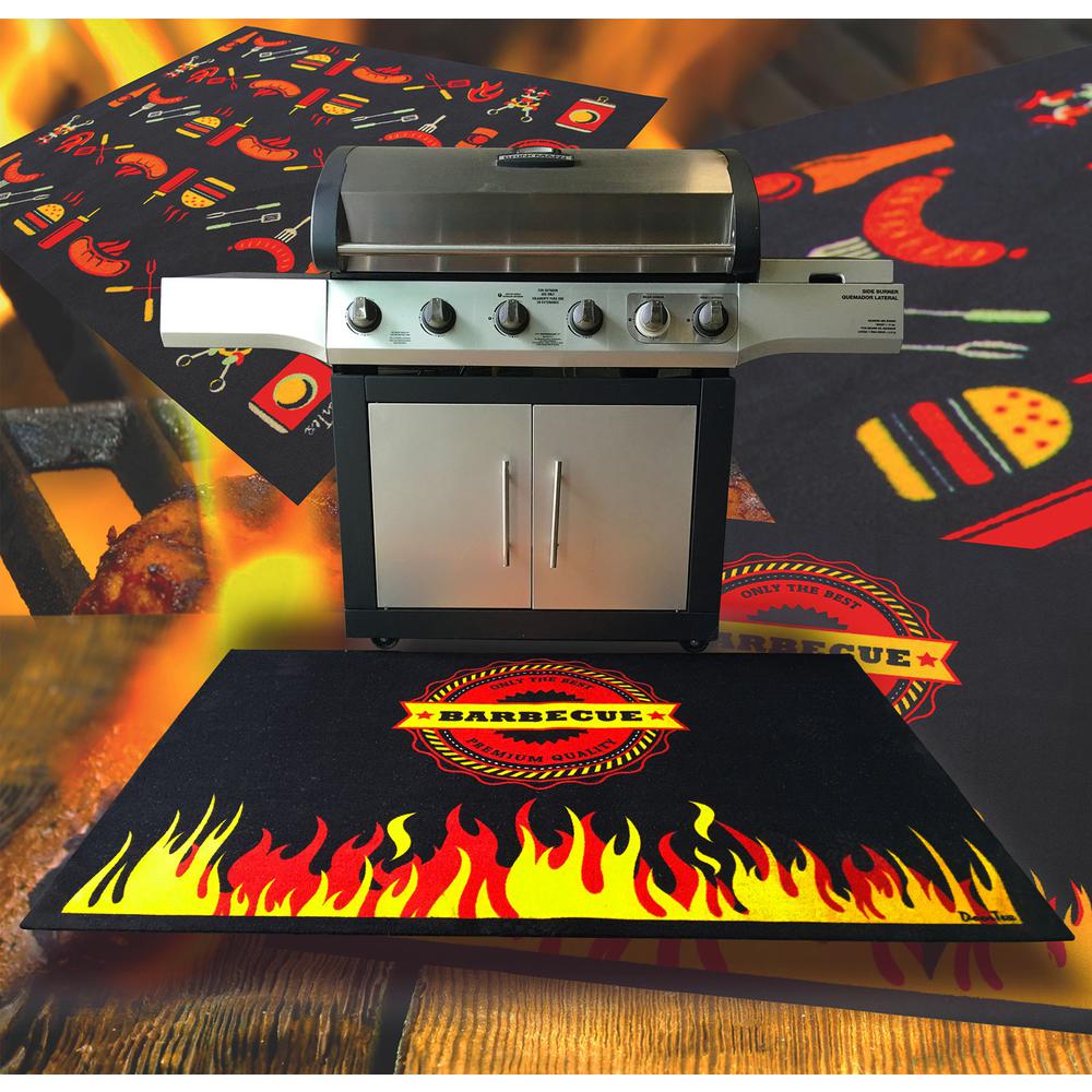 Doortex® Flame Design Fire Retardant BBQ Mat - 39" x 60". Picture 2