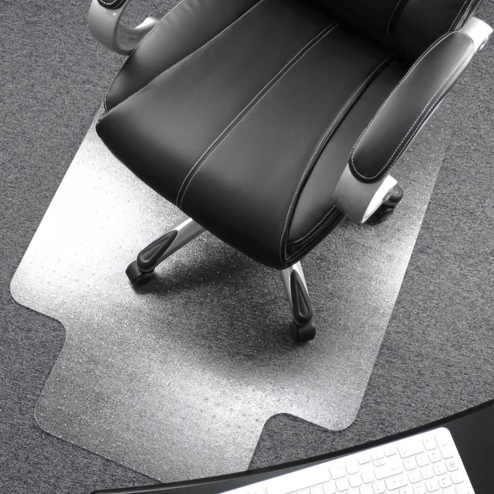 Cleartex Ultimat Chair Mat, Clear Polycarbonate, For Low & Medium Pile Carpets (up to 1/2"), Rectangular with Lip, Size 48" x 53". Picture 1