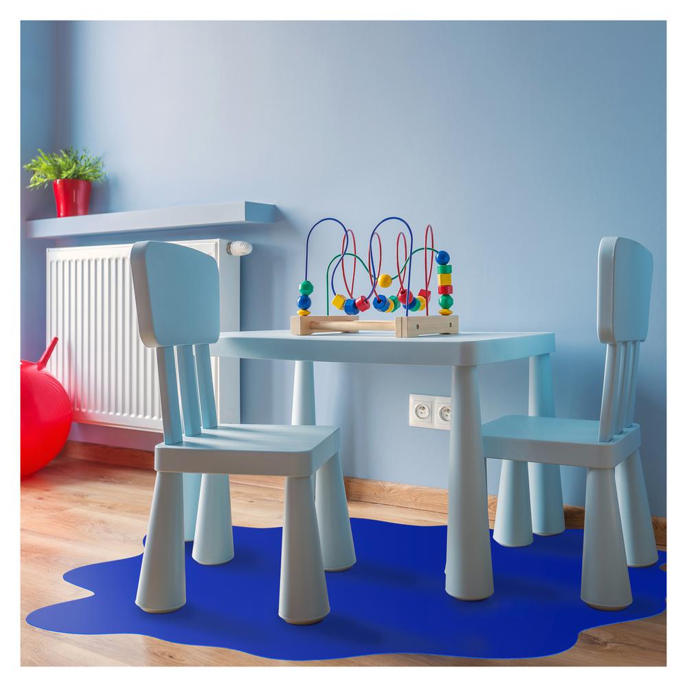 Multi-Purpose High Chair / Play Mat. Smooth back for use on hard floors. Caribbean Blue. 40" x 40" (max). Picture 1