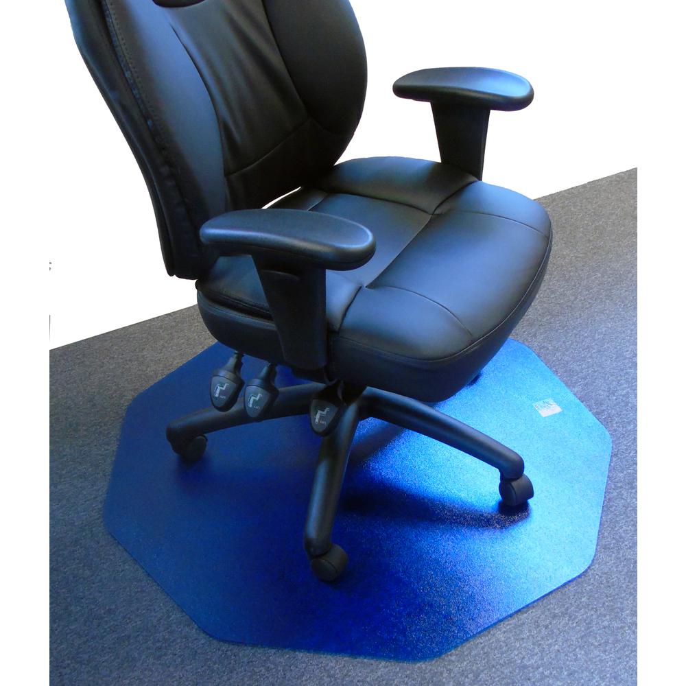 Cleartex 9Mat Ultimat Polycarbonate Chairmat for Low & Medium Pile Carpets up to 1/2" in Cobalt Blue(38" X 39"). Picture 5