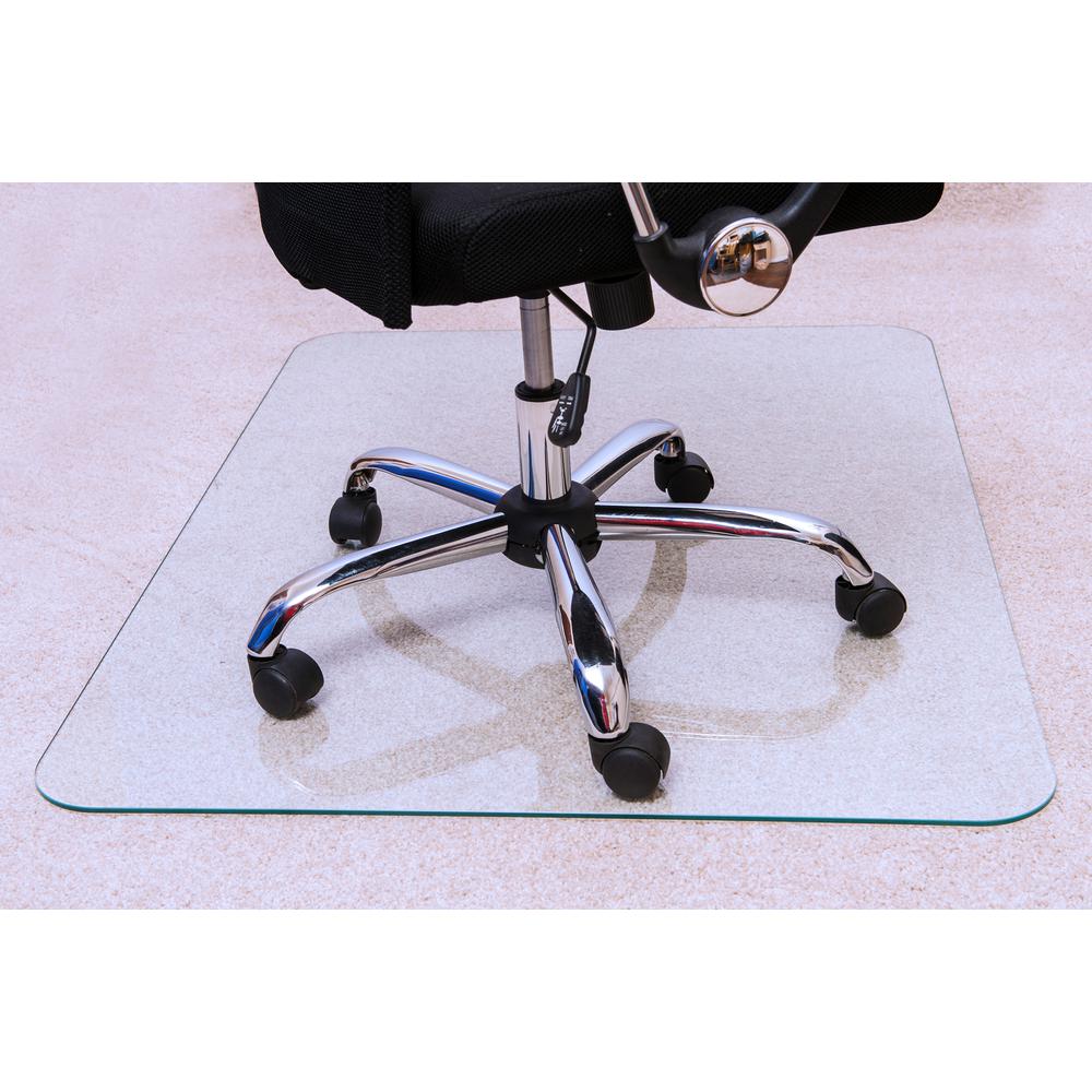 Heavy Duty Glass Chair Mat for Hard Floors & Carpets - 40" x 53". Picture 1