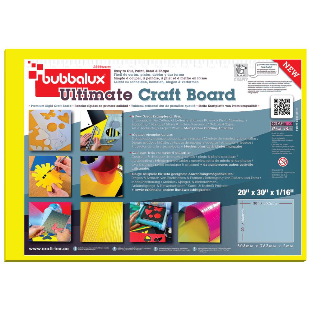CraftTex, Bubbalux Ultimate Creative Craft Board, Daffodil Yellow, Single Sheet, Large Size 20" x 30". Picture 2