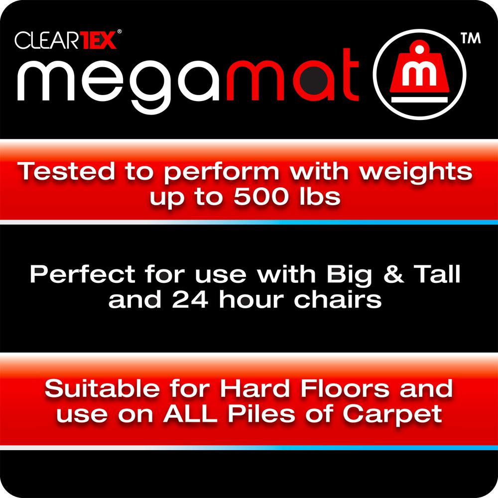 Cleartex MegaMat, Heavy Duty Chair Mat, for Hard Floors or Carpets, Size 46" x 60". Picture 3