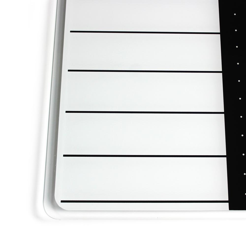 Glacier White & Black Plan & Grid Glass Dry Erase Board - 14" x 14". Picture 4