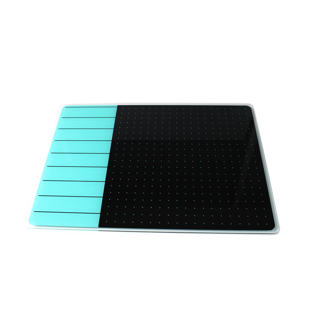 Teal & Black Plan & Grid Glass Dry Erase Board - 17" x 23". Picture 3