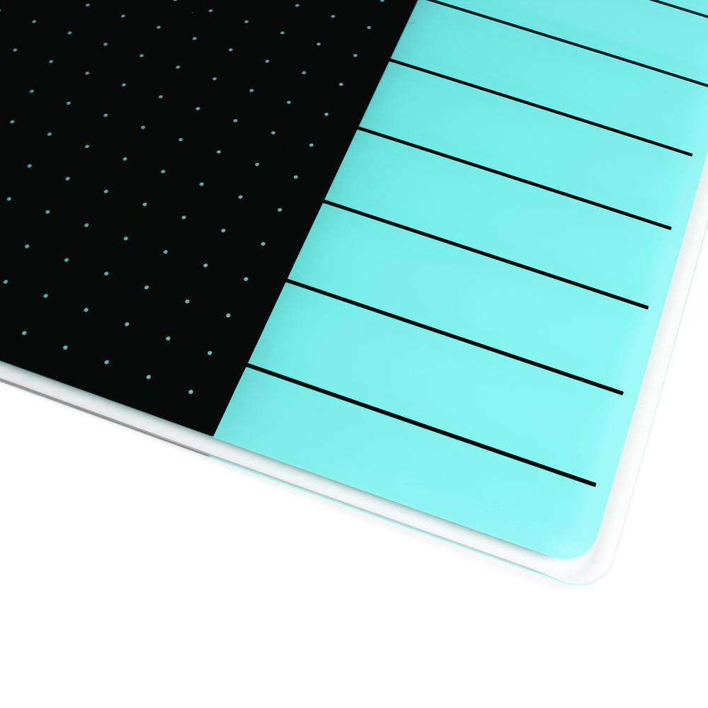 Teal & Black Plan & Grid Glass Dry Erase Board - 17" x 23". Picture 7