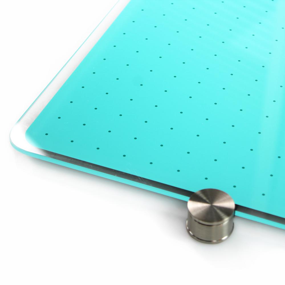Teal Multi-Purpose Grid Glass Dry Erase Board 24" x 36". Picture 4