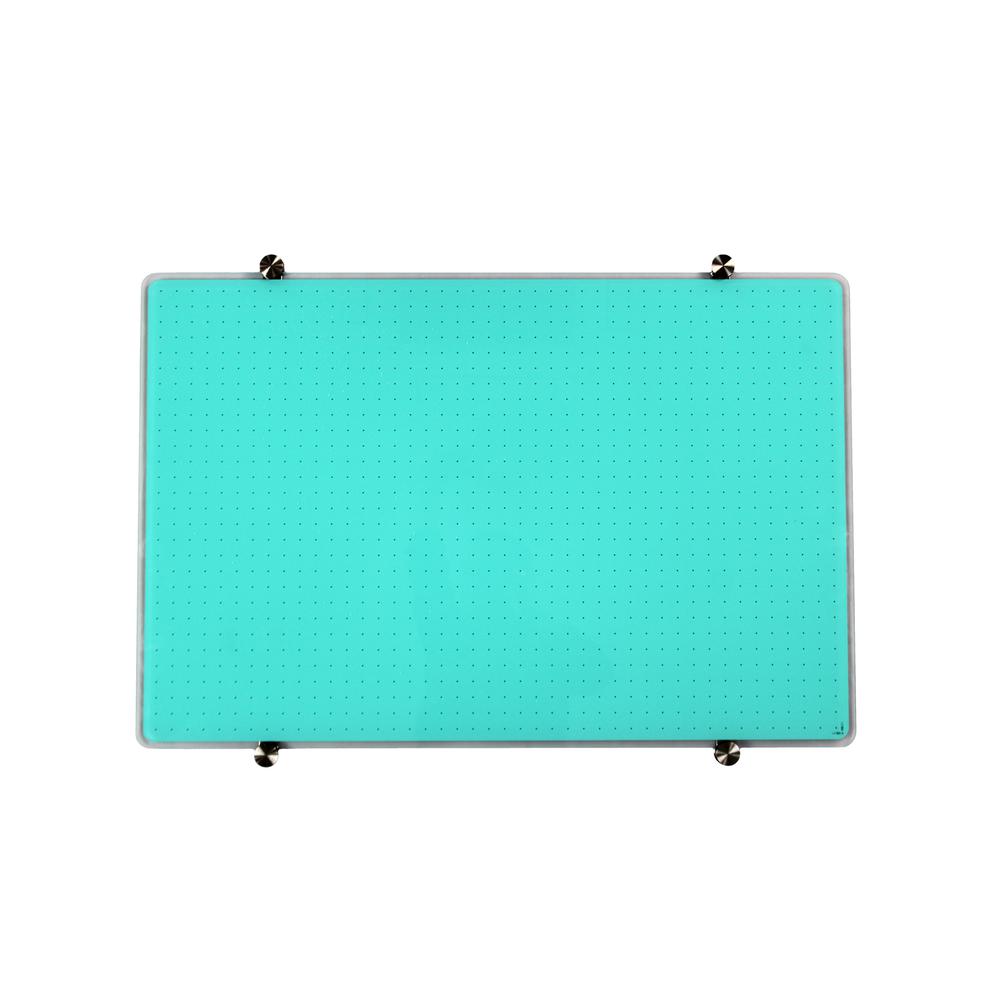 Glacier Teal Multi-Purpose Grid Glass Dry Erase Board 24" x 36". Picture 1