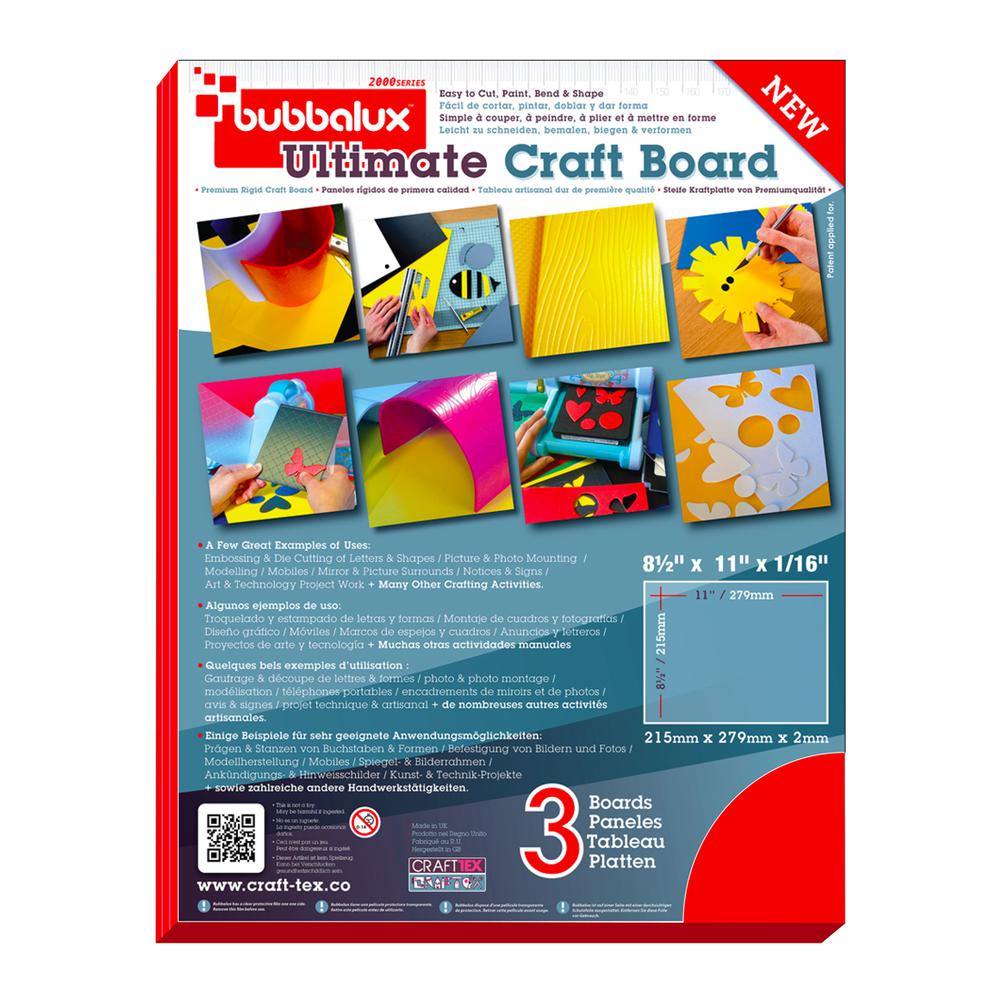 CraftTex Bubbalux, Ultimate Creative Craft Board, Heart Red, Pack of 3 Letter Size Sheets. Picture 3
